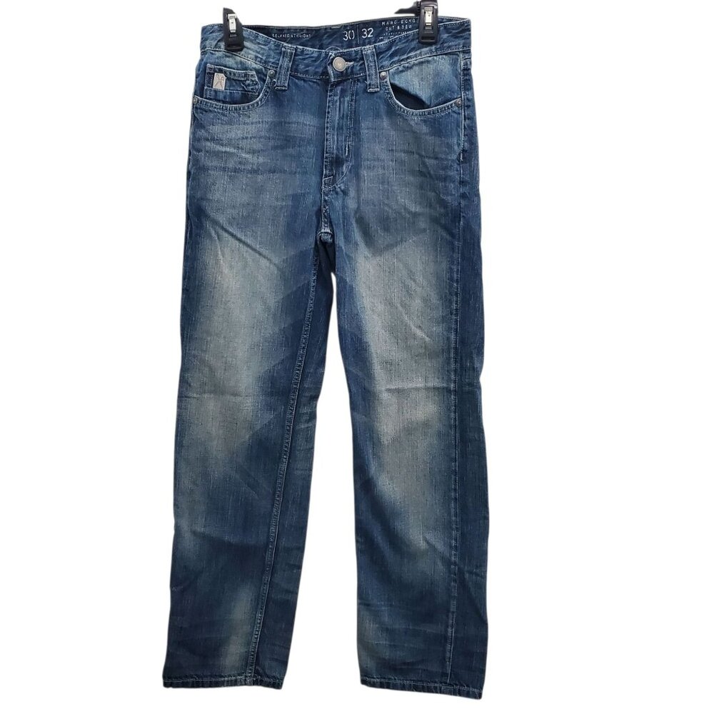 Marc‎ Ecko Cut & Sew Men's Y2K Relaxed Straight Distressed Denim Jeans 30x32